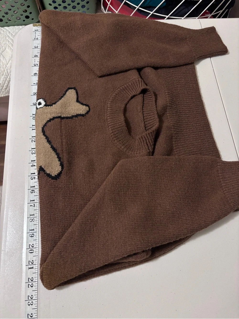 Vintage M. Usports Womens Novelty Dog Sweater Size Medium Japanese Golf Kitsch